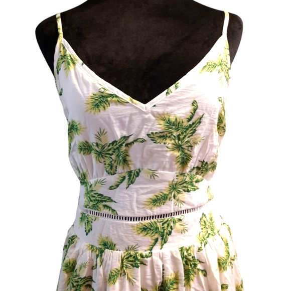 NWT Entro White and Green Floral Sundress Mini Dress Med - Picture 5 of 10